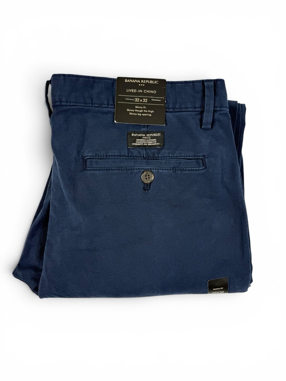 Banana Republic NWT Lived-In Skinny Chino Pants Navy Men’s 32x32 - Picture 11 of 11